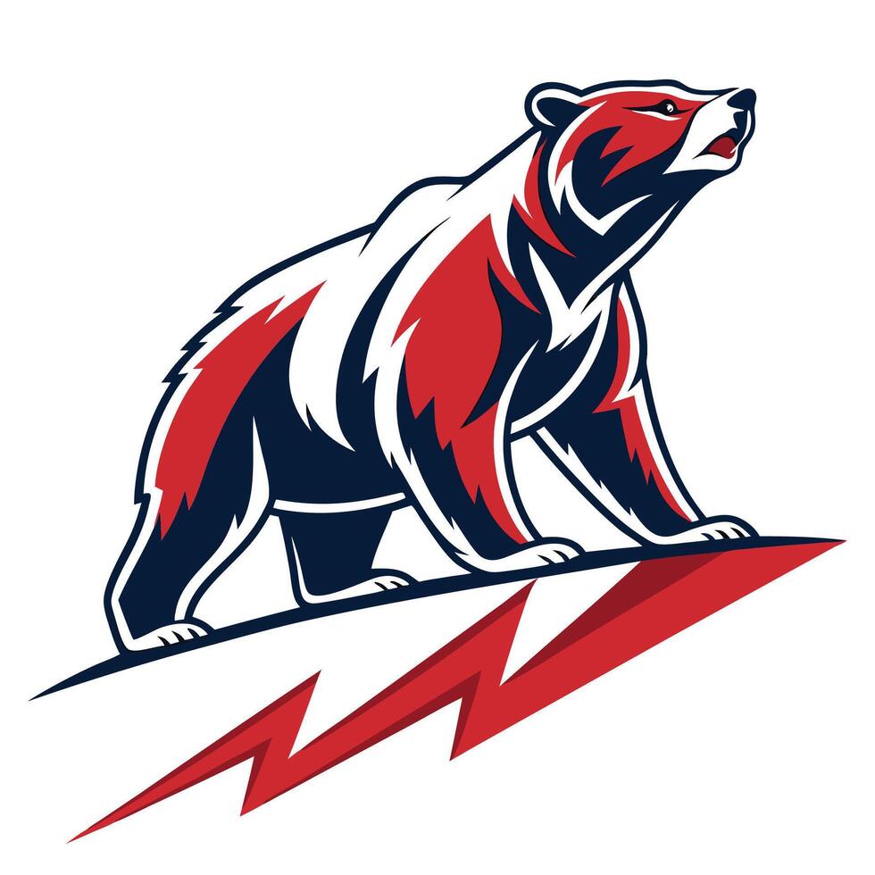 a bear with lightning bolt on its back vector