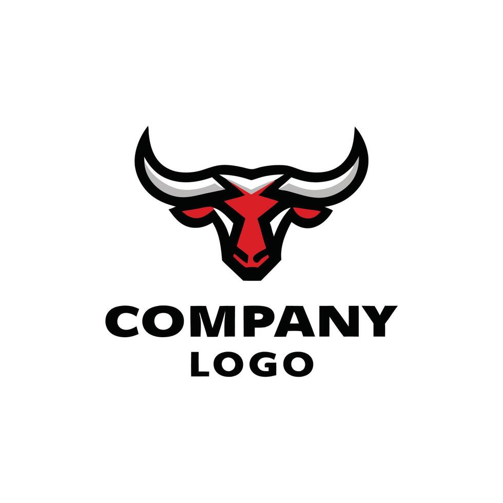 a bull head logo design vector