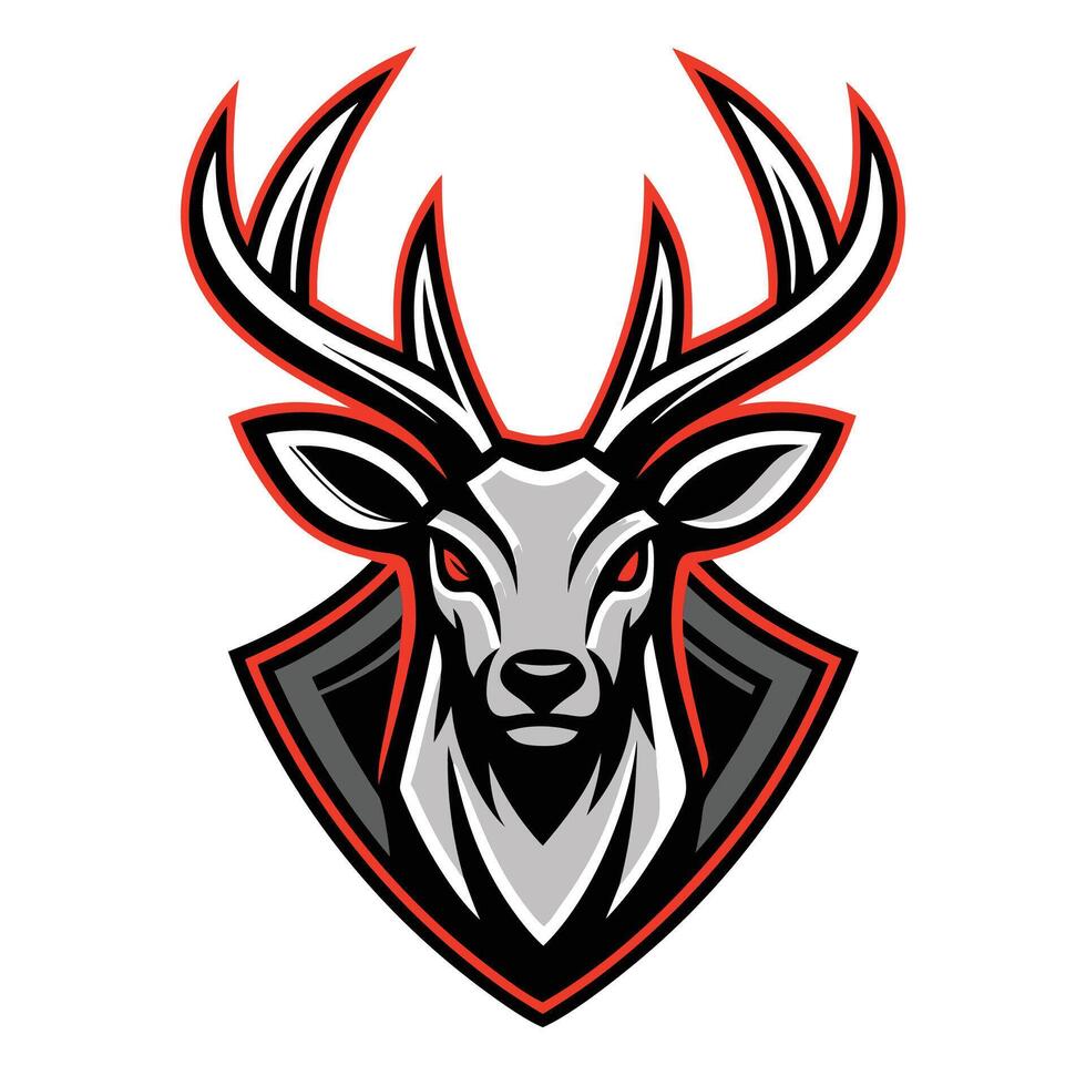 the head of a deer with horns on it vector