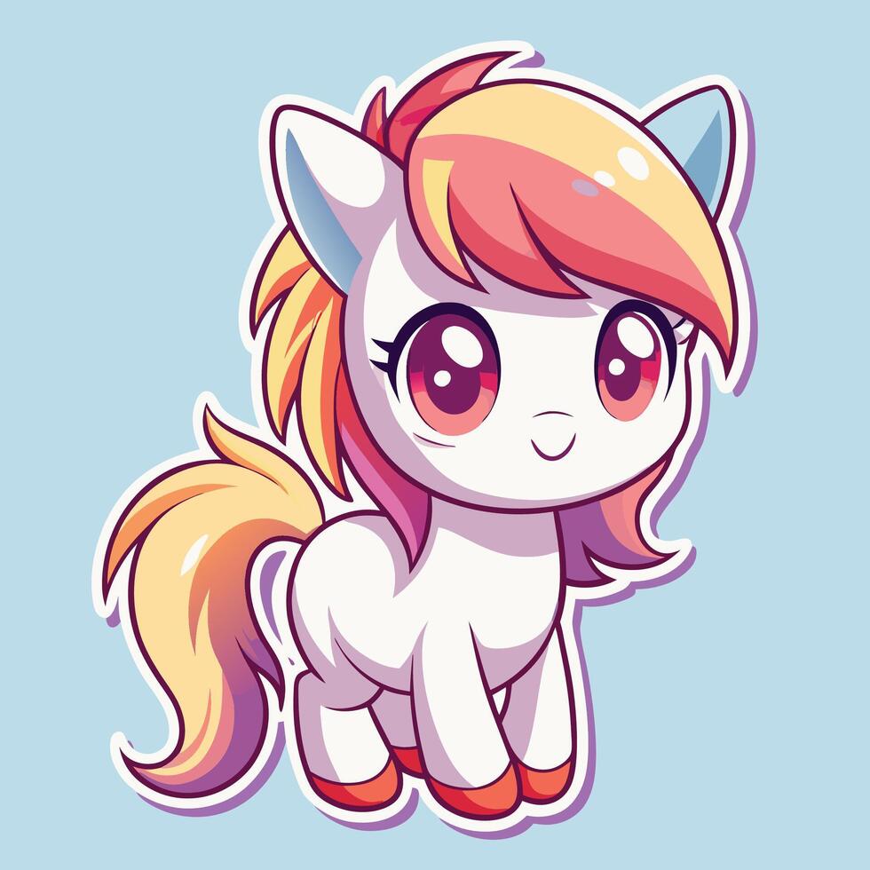 a cute little pony with orange hair and a pink mane vector