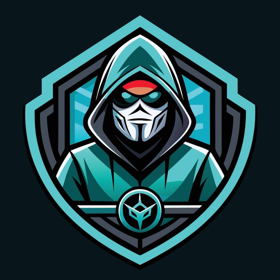 a logo for a team with a hooded man vector