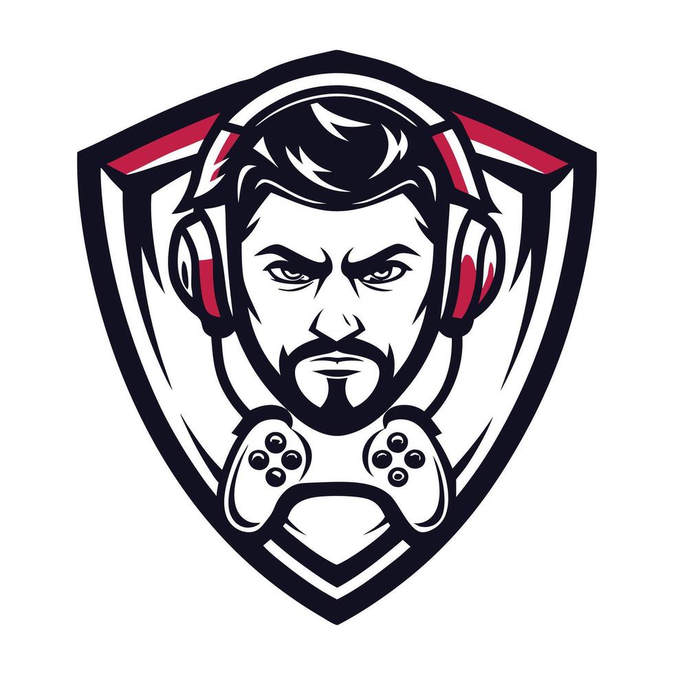 a man with headphones and a beard is wearing a headset vector