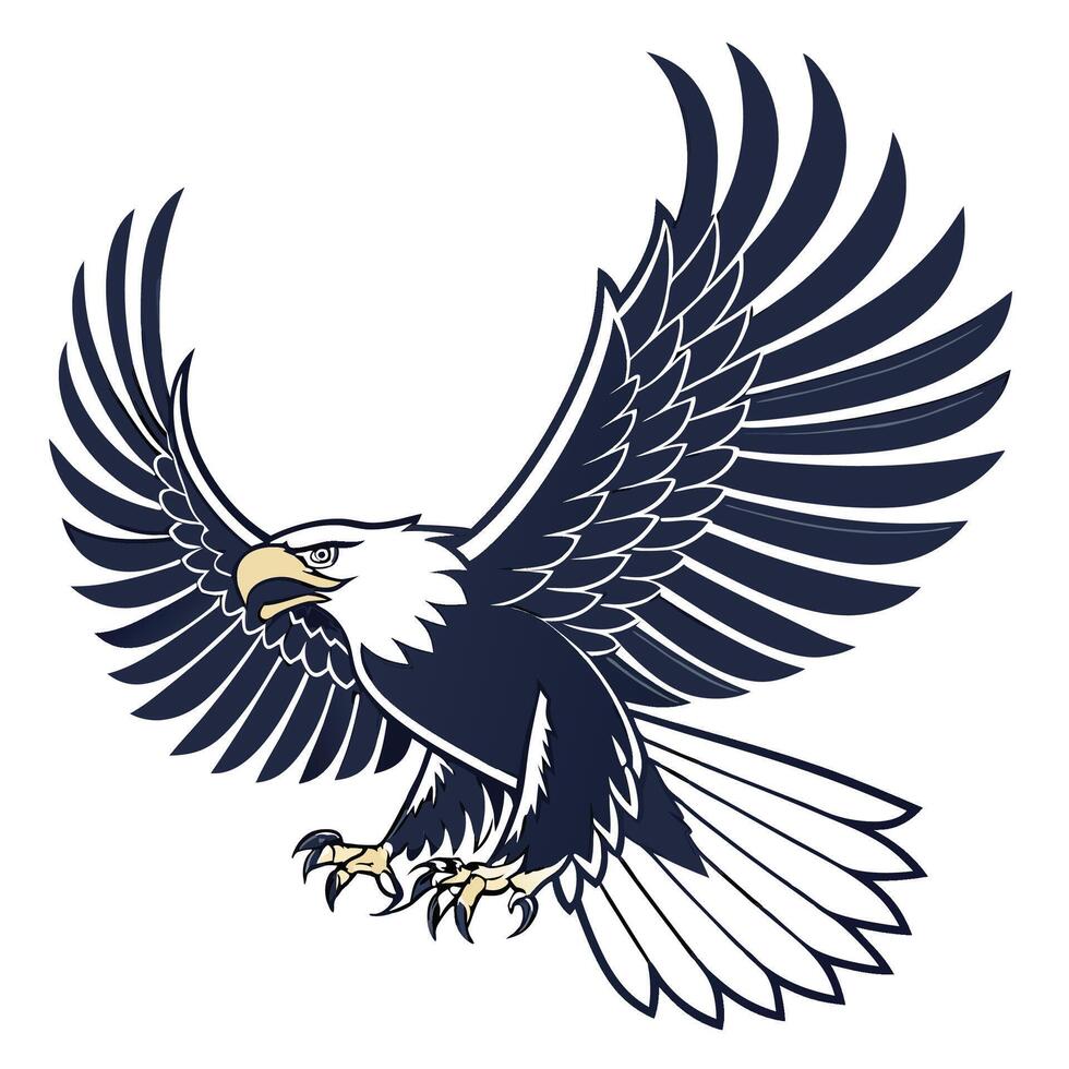 an eagle with its wings spread out vector
