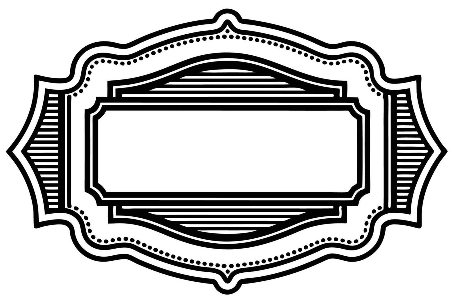 a black and white illustration of a label vector