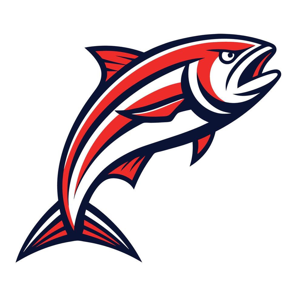 a fish with red, white and blue stripes vector