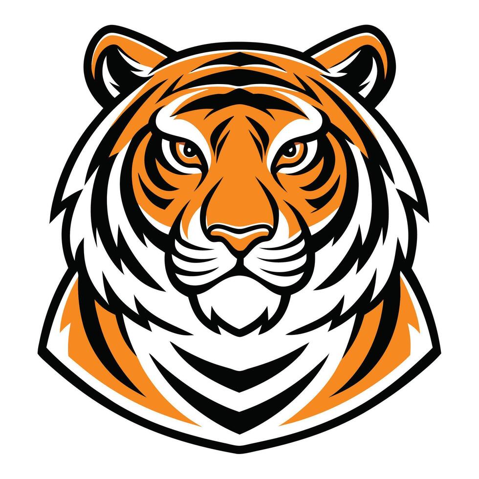 the tiger head is shown in a cartoon style vector