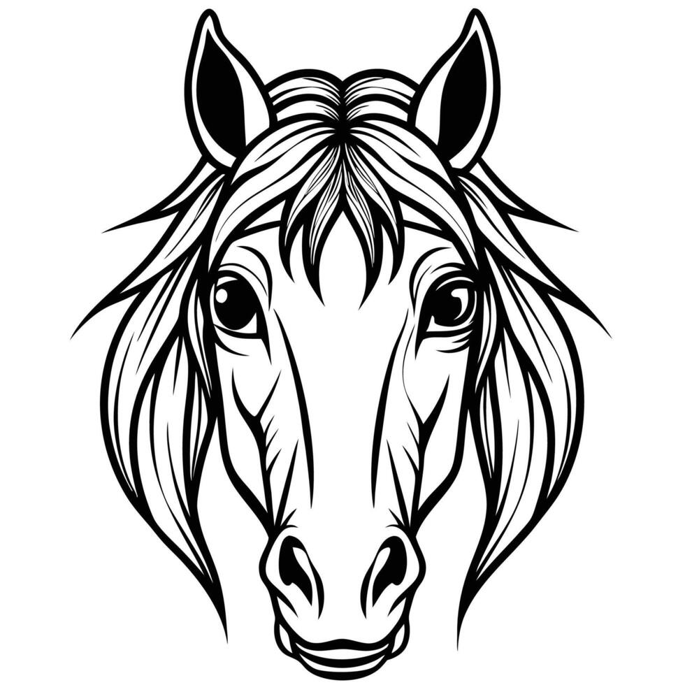 horse head illustration vector