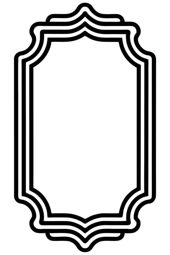 a black and white outline of a frame vector