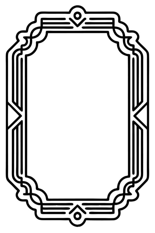 an ornate frame with a black and white design vector