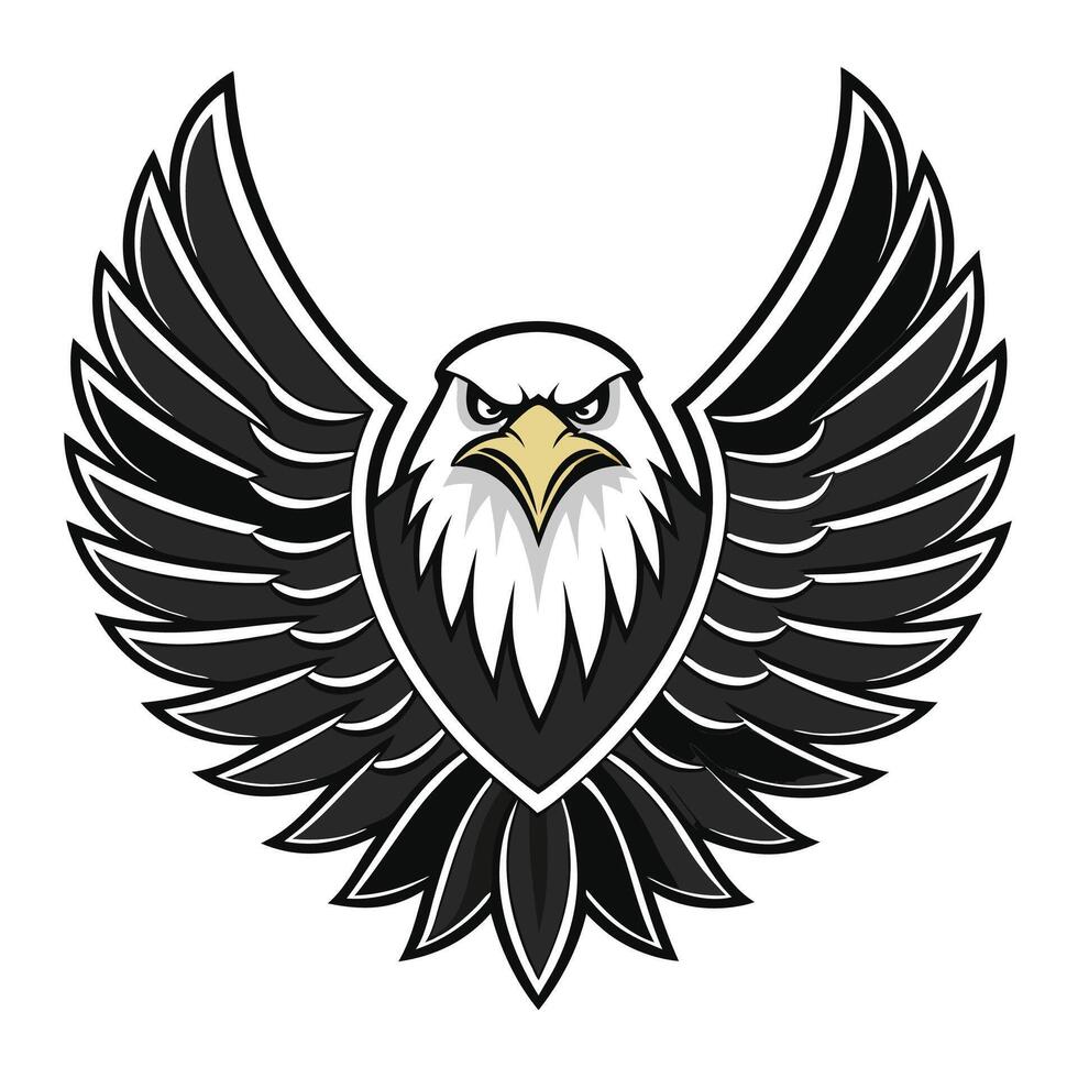 an eagle with black and white wings vector