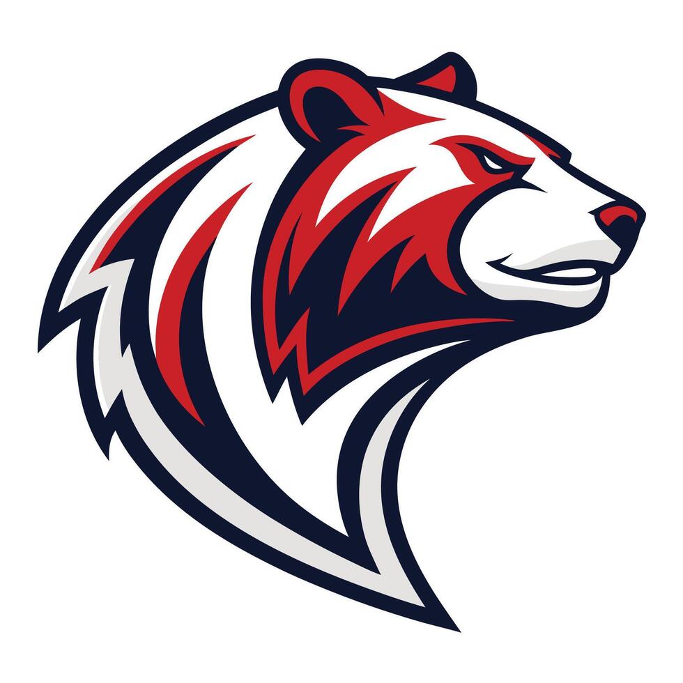 the head of a bear is shown on a white background vector