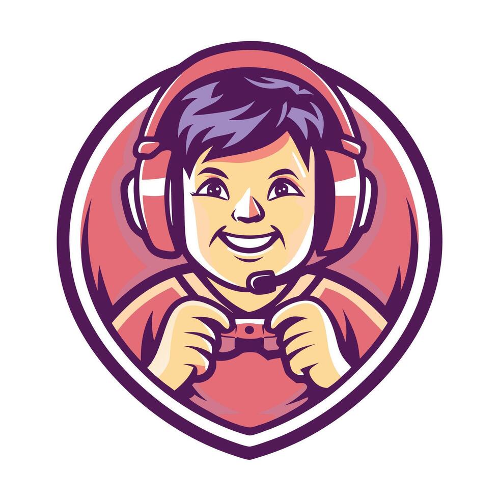 a boy wearing headphones and holding a controller vector
