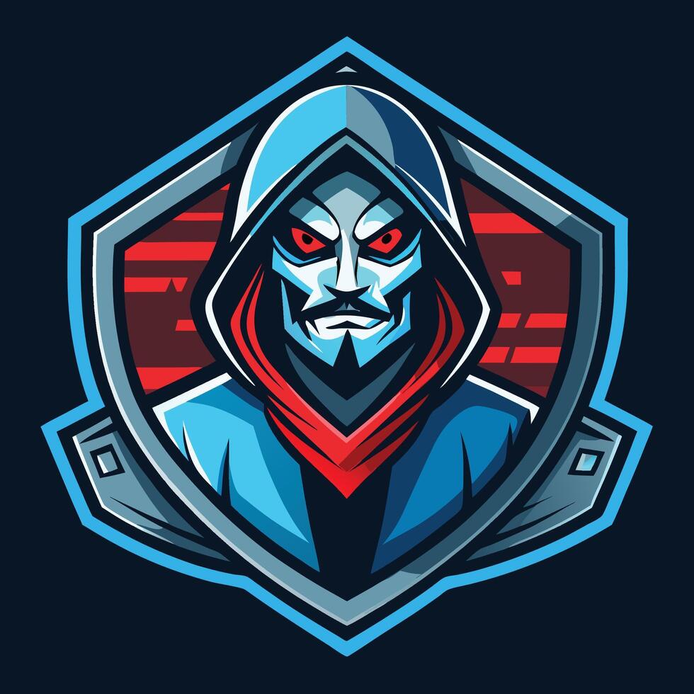a cartoon character with a hoodie and red scarf vector