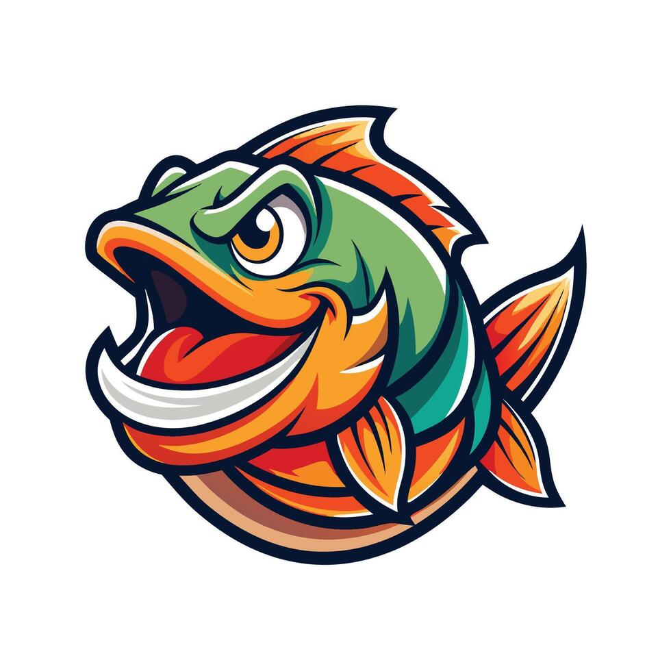 a cartoon fish with an angry face vector
