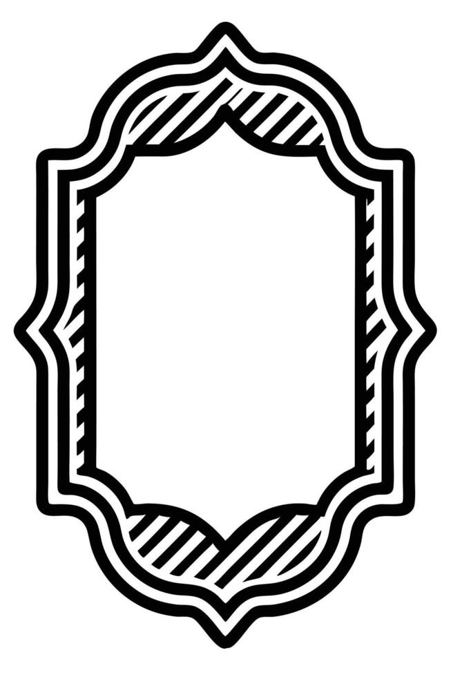 a black and white illustration of a frame with a border vector