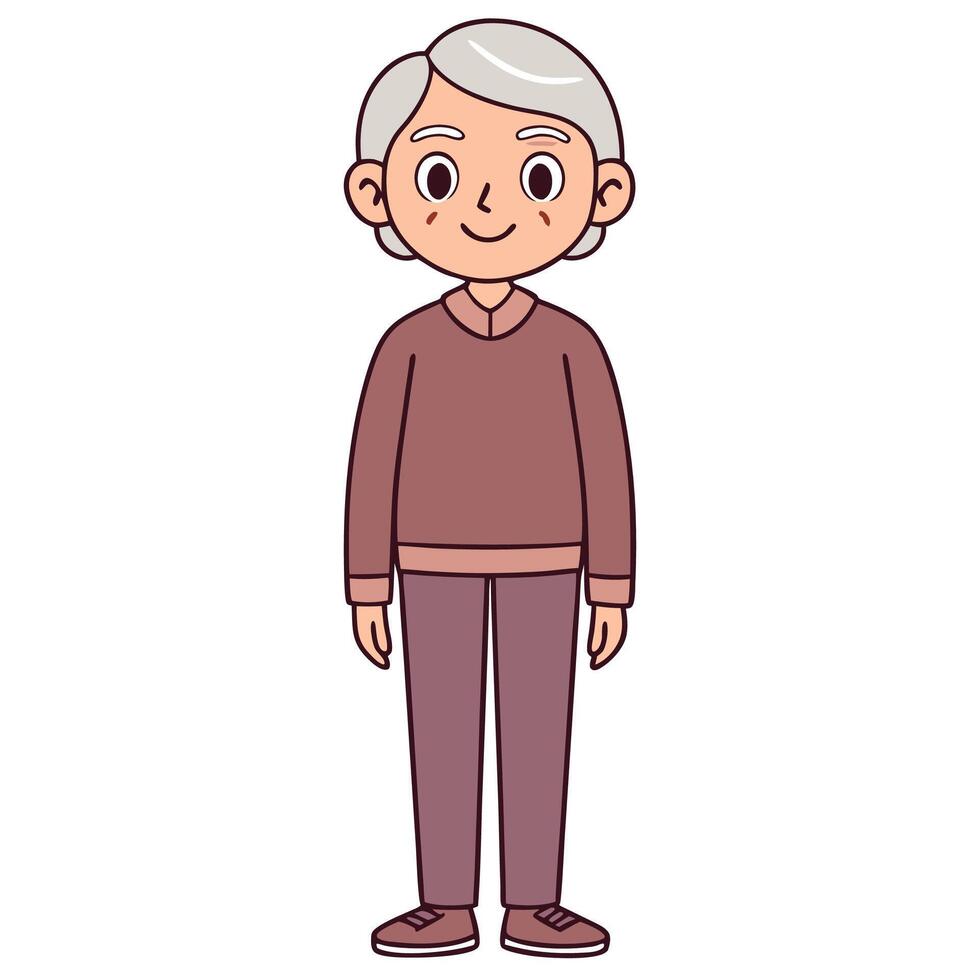 an old man in a sweater and pants vector