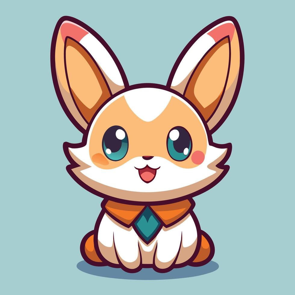 a cartoon rabbit with a tie on its head vector