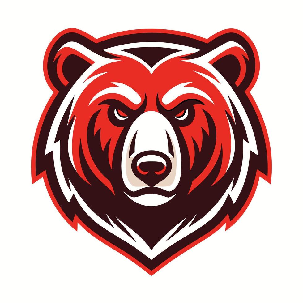 the head of a bear is shown on a white background vector