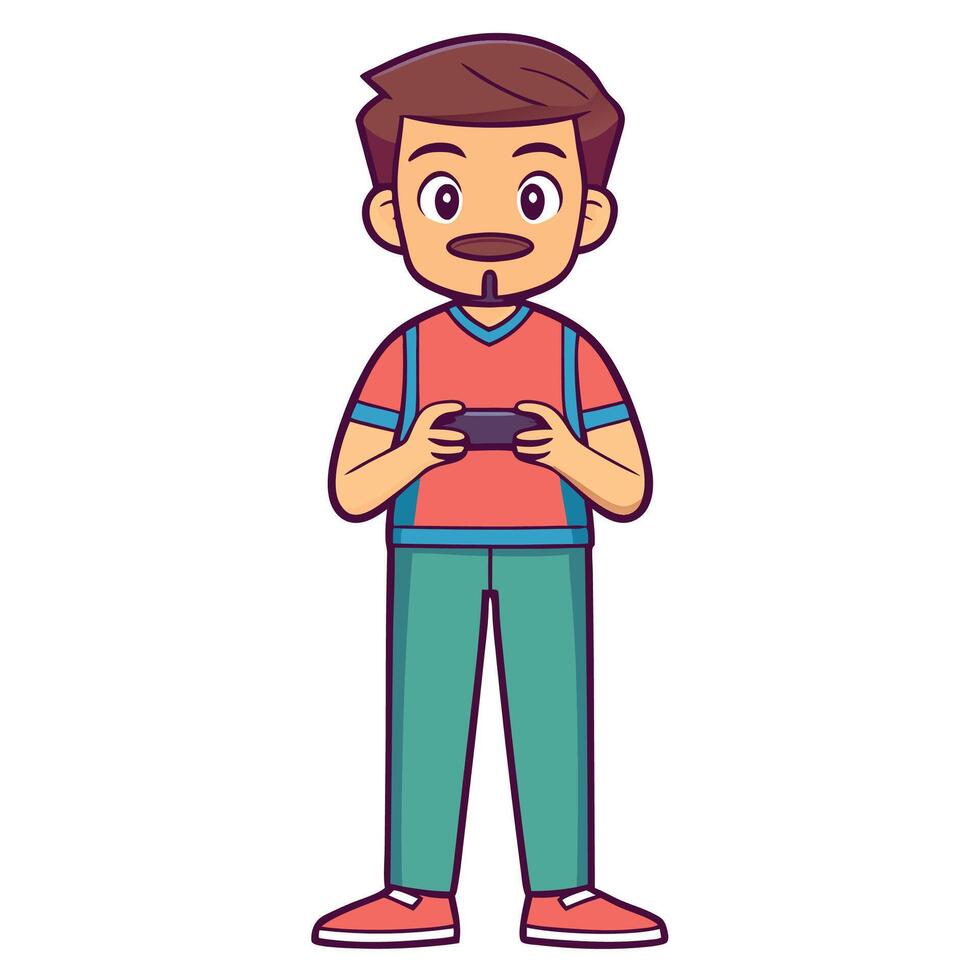 a man with a mustache and glasses is holding a cell phone vector