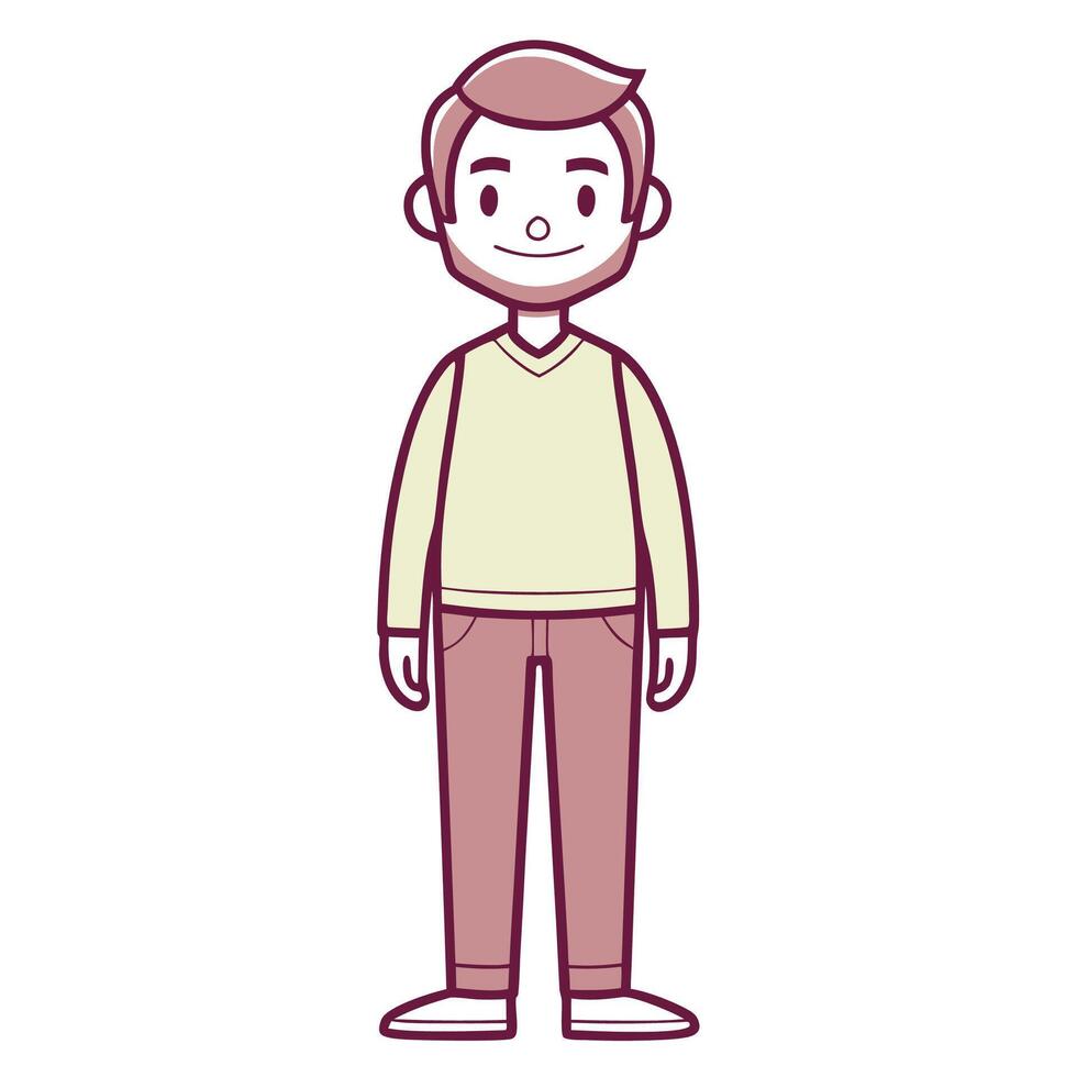 a man in a sweater and pants standing vector