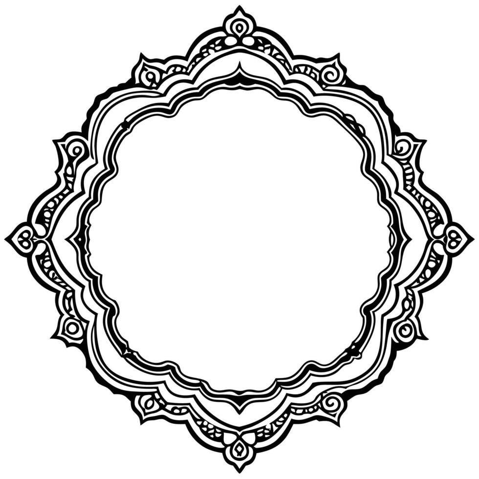 a circular frame with ornate design vector