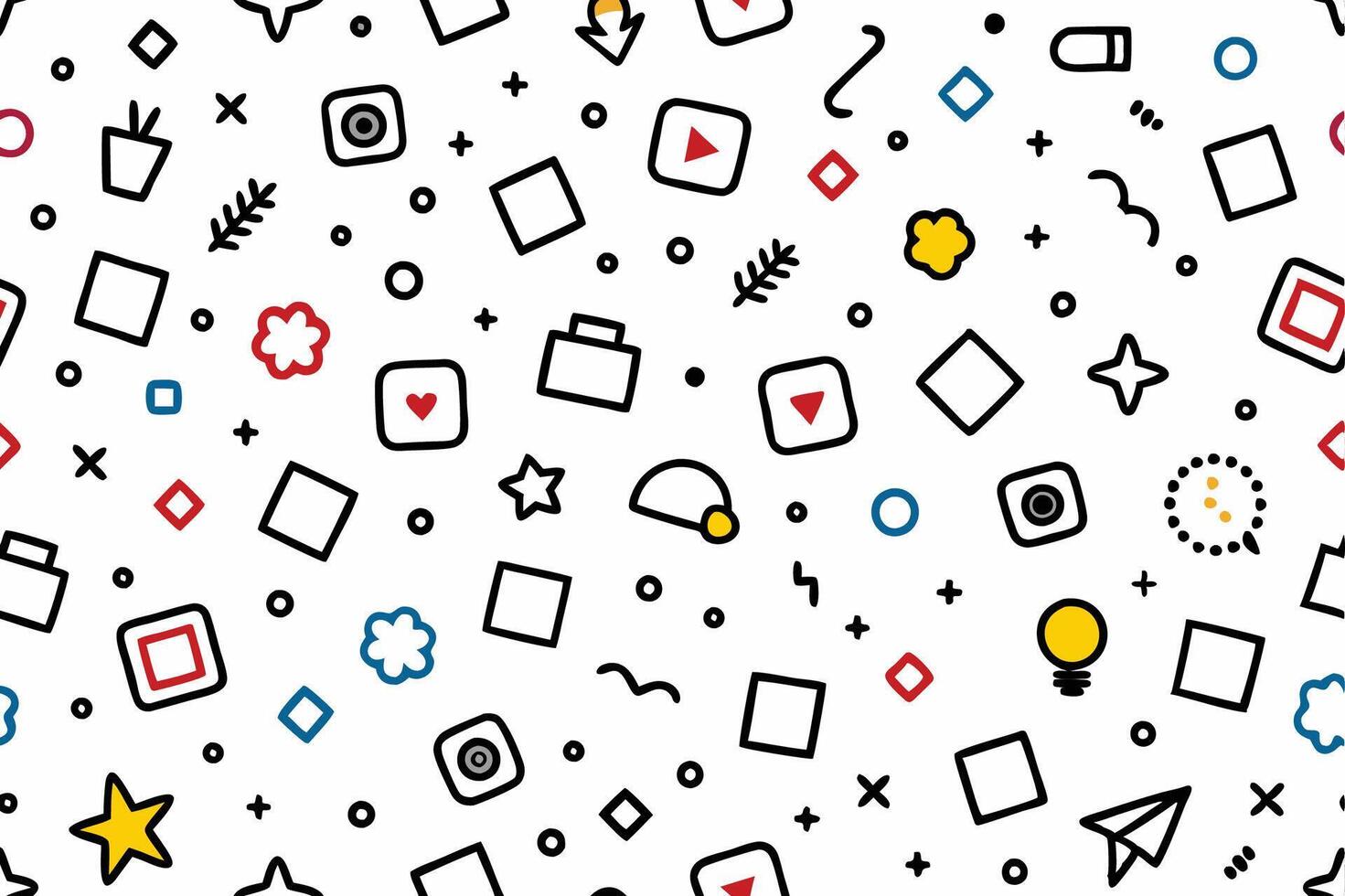 a seamless pattern with various shapes and symbols vector