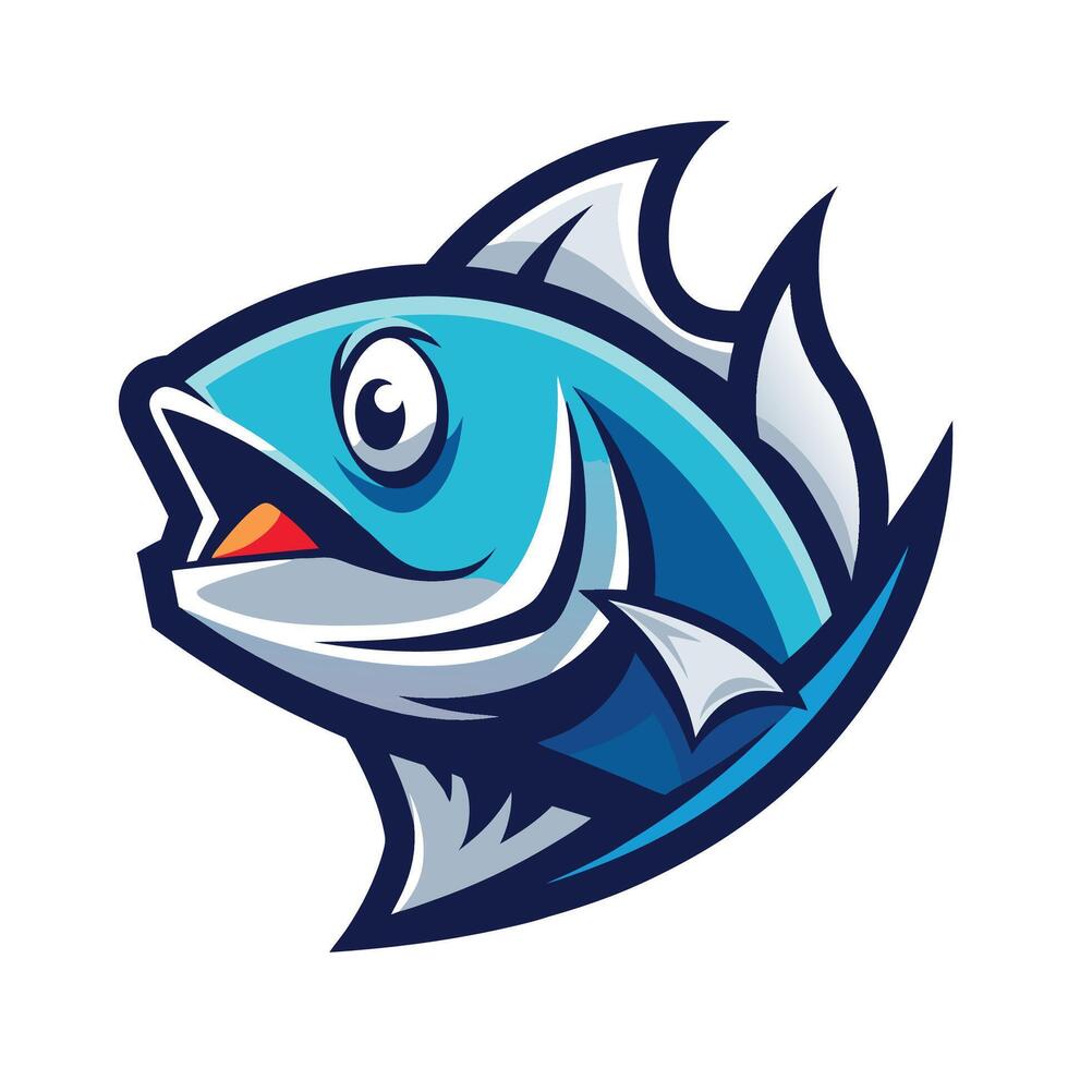 a cartoon fish with a big mouth and open mouth vector