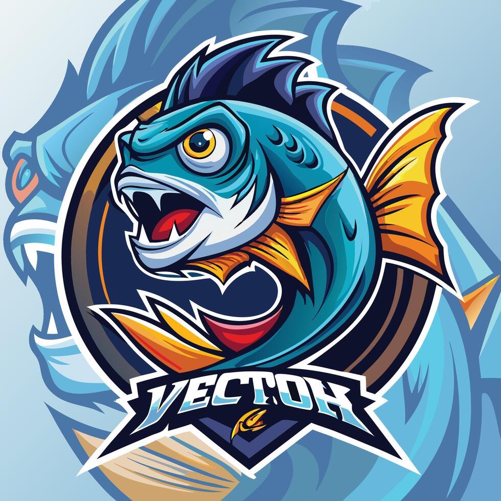 illustration of a fish mascot for a sport team vector