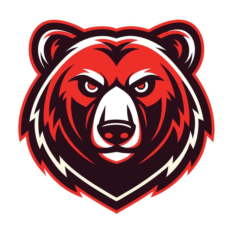 the head of a bear is shown on a white background vector