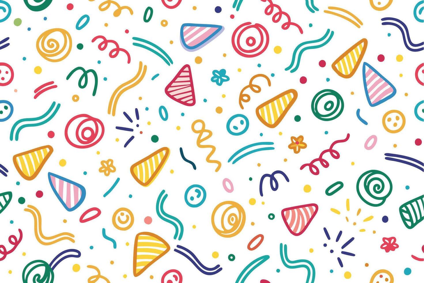 a colorful pattern with many different shapes and colors vector