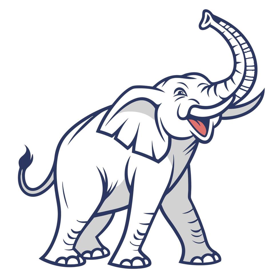 an elephant is standing with its trunk out vector