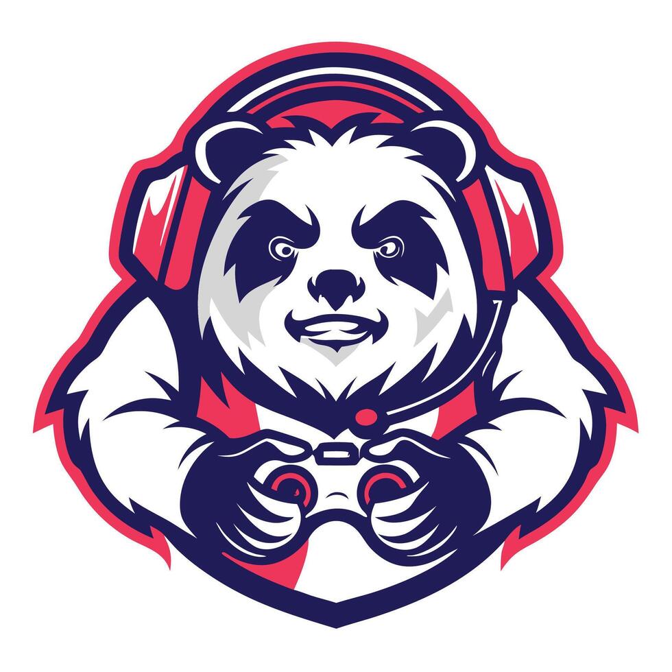a panda bear playing a game vector