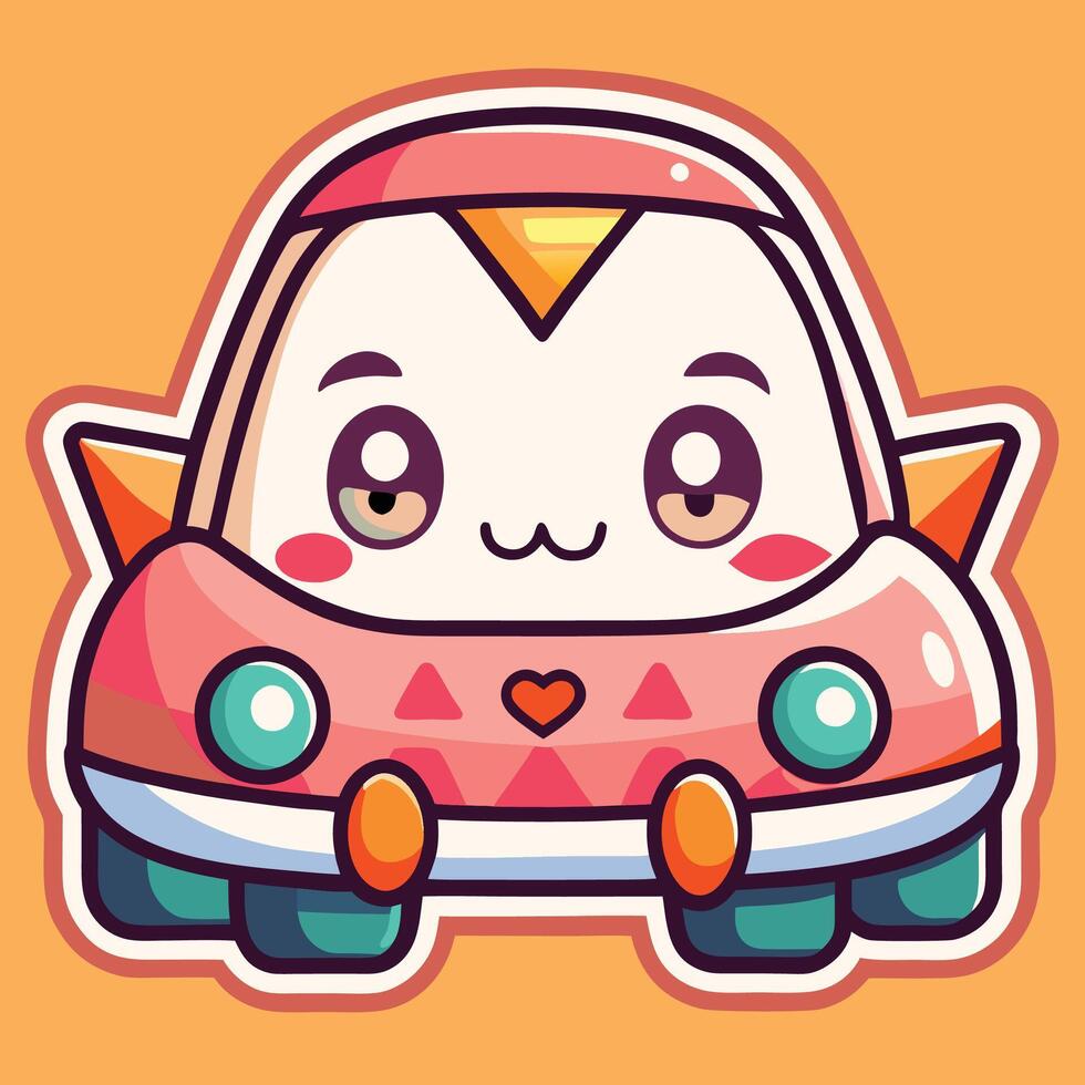 a cartoon car with a heart on the side vector