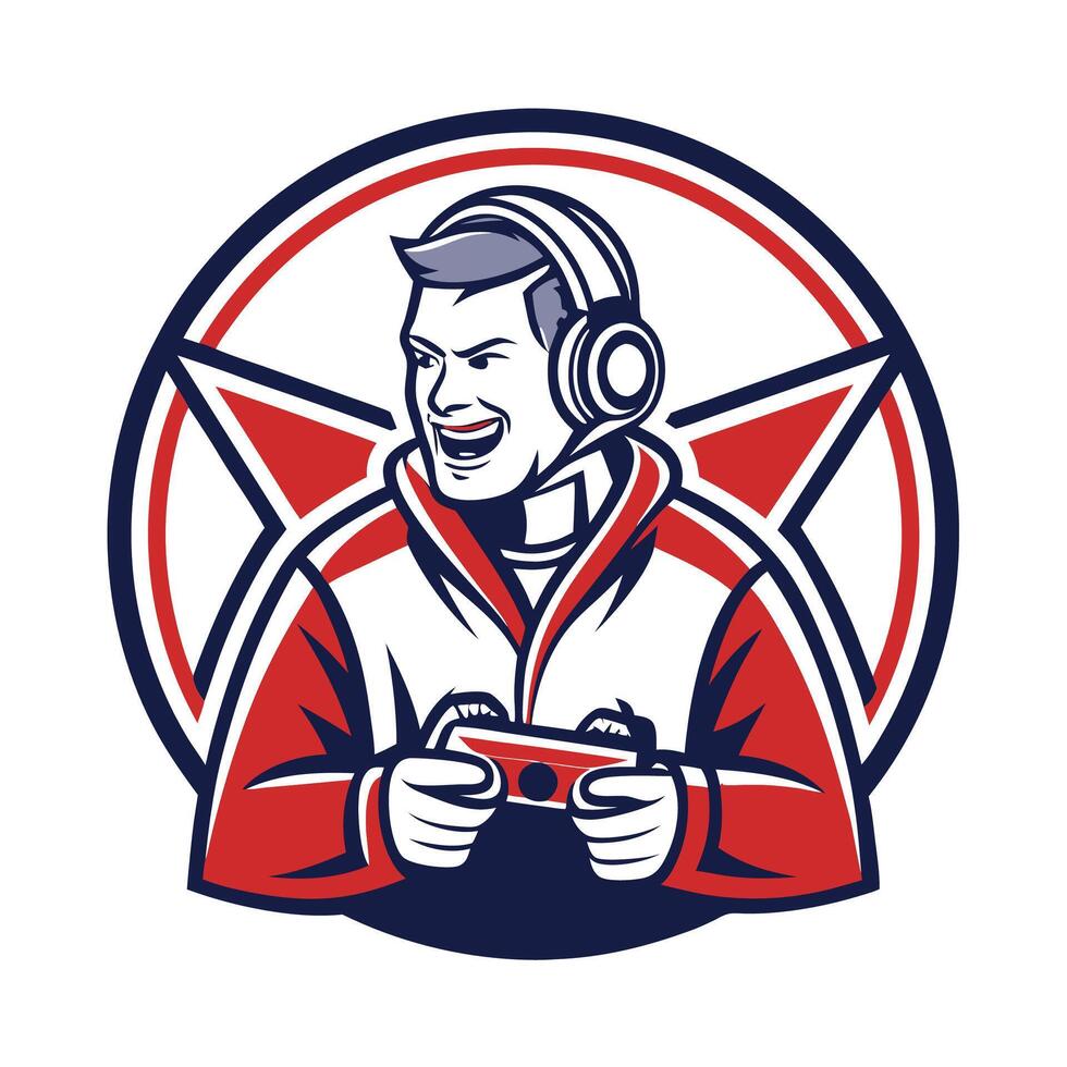 mascot icon retro retro gamer vector
