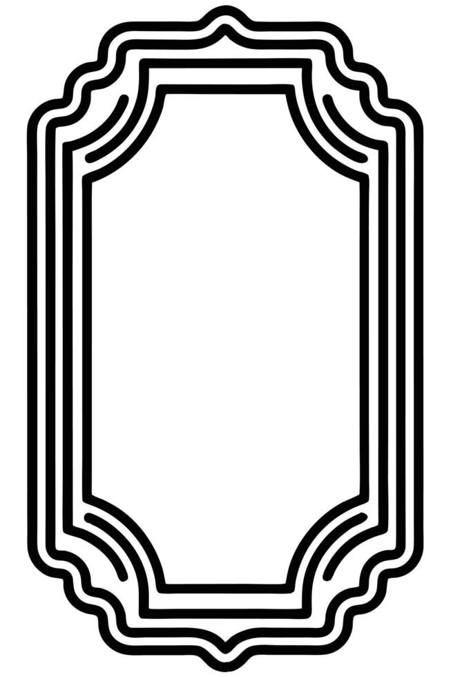a black and white outline of a frame vector