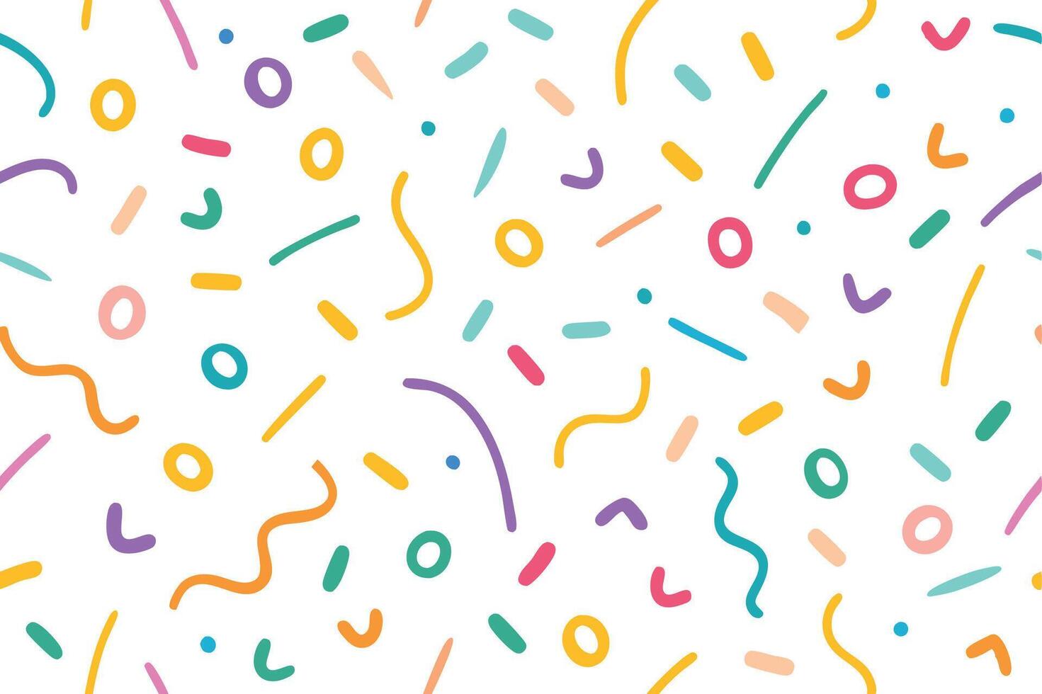 a colorful confetti pattern with many different shapes vector