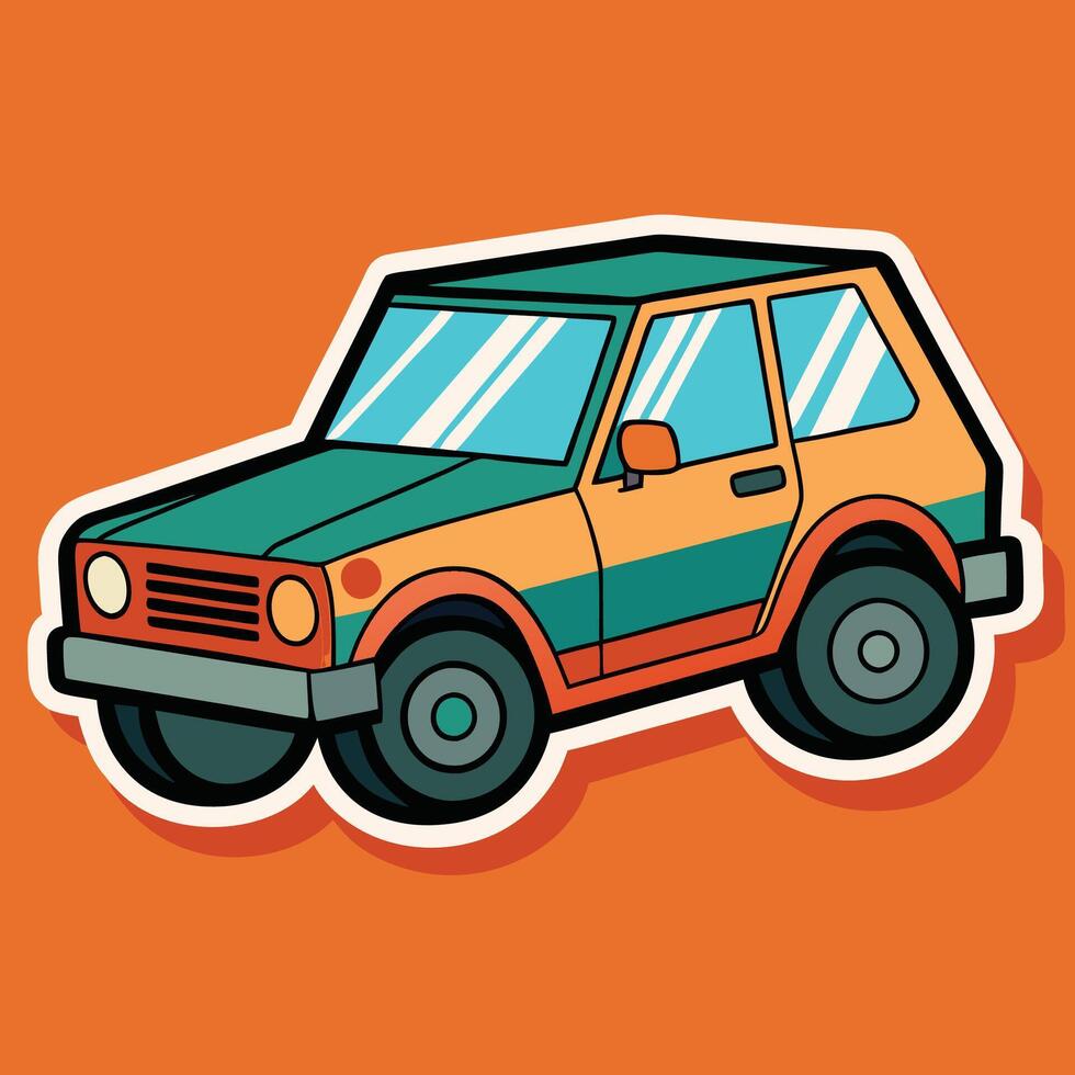 car sticker illustration vector