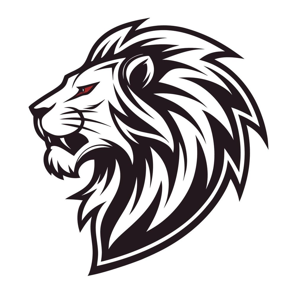 lion head logo, illustration vector