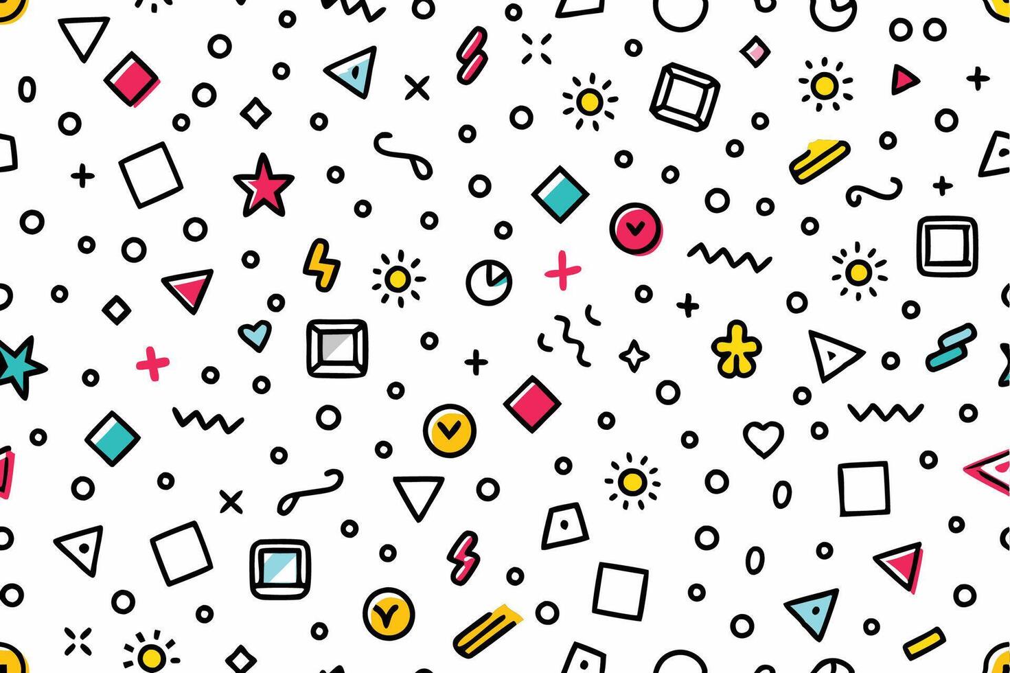 seamless pattern with colorful geometric shapes and shapes vector