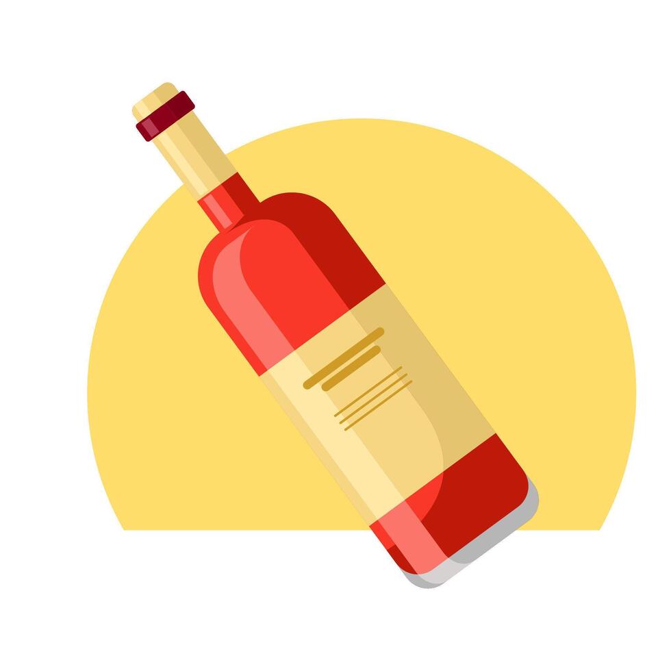 Flat illustration Ramadan drinks, strawberry syrup, eid al fitr vector