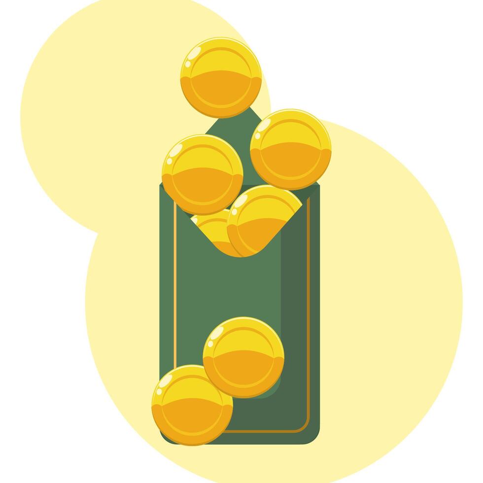 Flat illustration angpao, envelope, money, eid al fitr vector