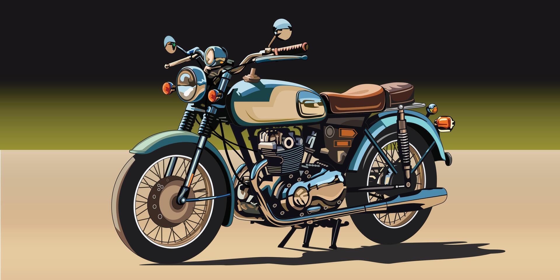 Vintage motorcycle, classic motorbike, illustration style for design elements. vector