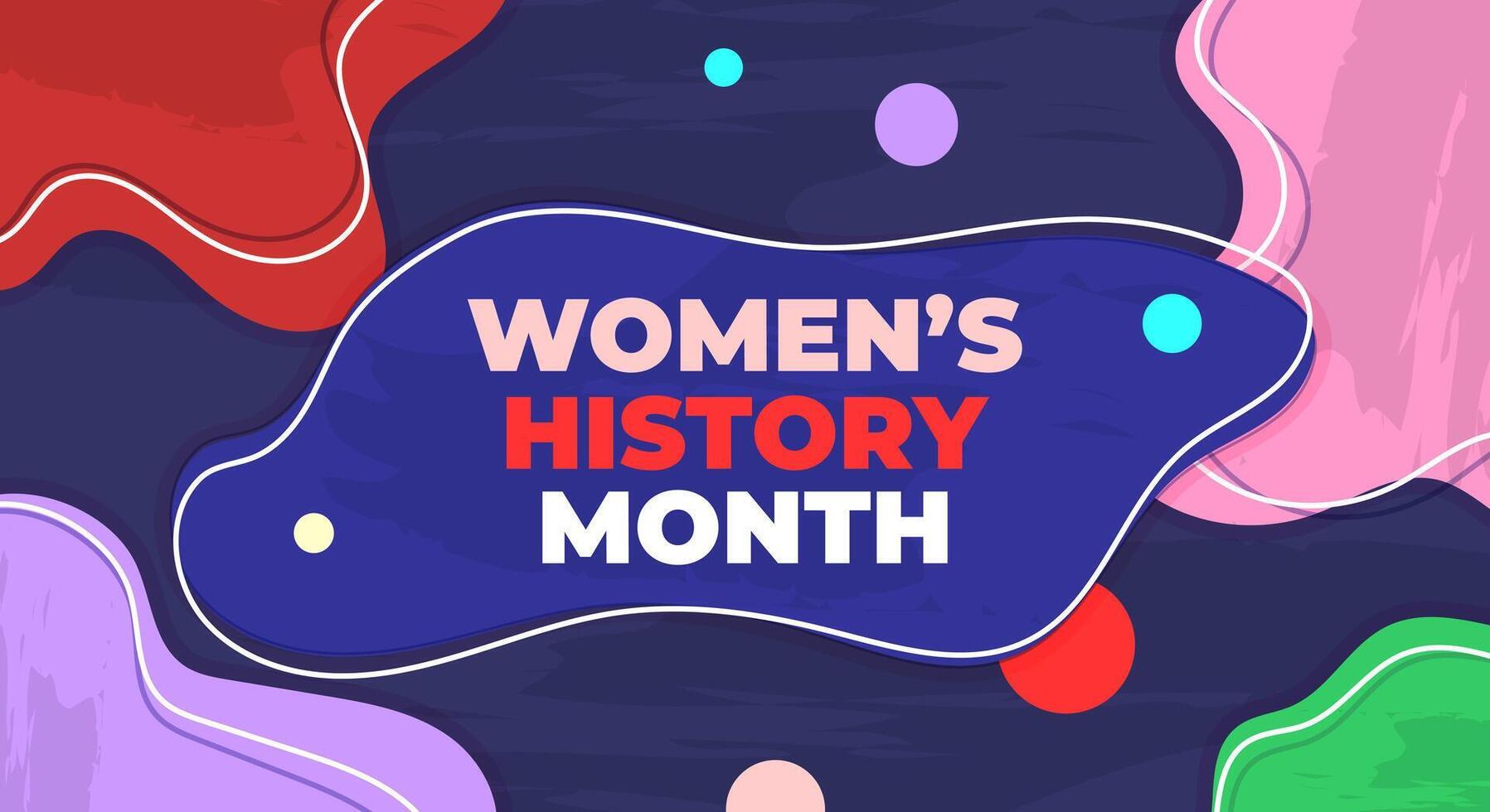 Womens History Month celebration flat design in march. Background template for greeting, campaign, annual event vector