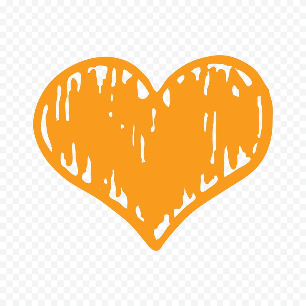 Doodle hand drawn heart drawing on white background vector