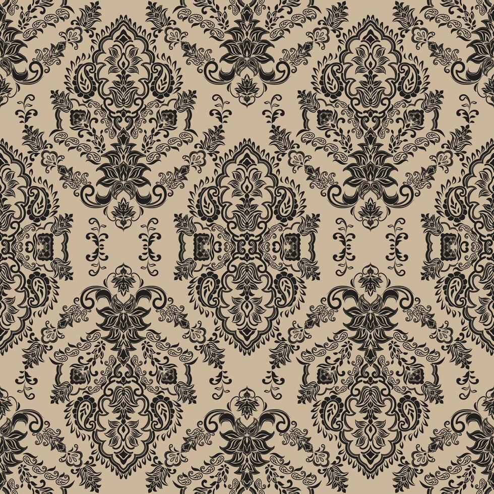 Paisley Floral oriental ethnic Pattern. Seamless Ornament. Ornamental motifs of the Indian fabric patterns vector