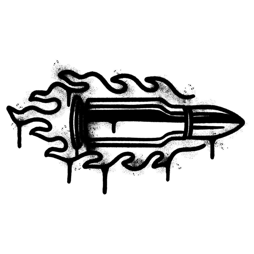 Spray Painted Graffiti Bullet icon isolated on white background. vector