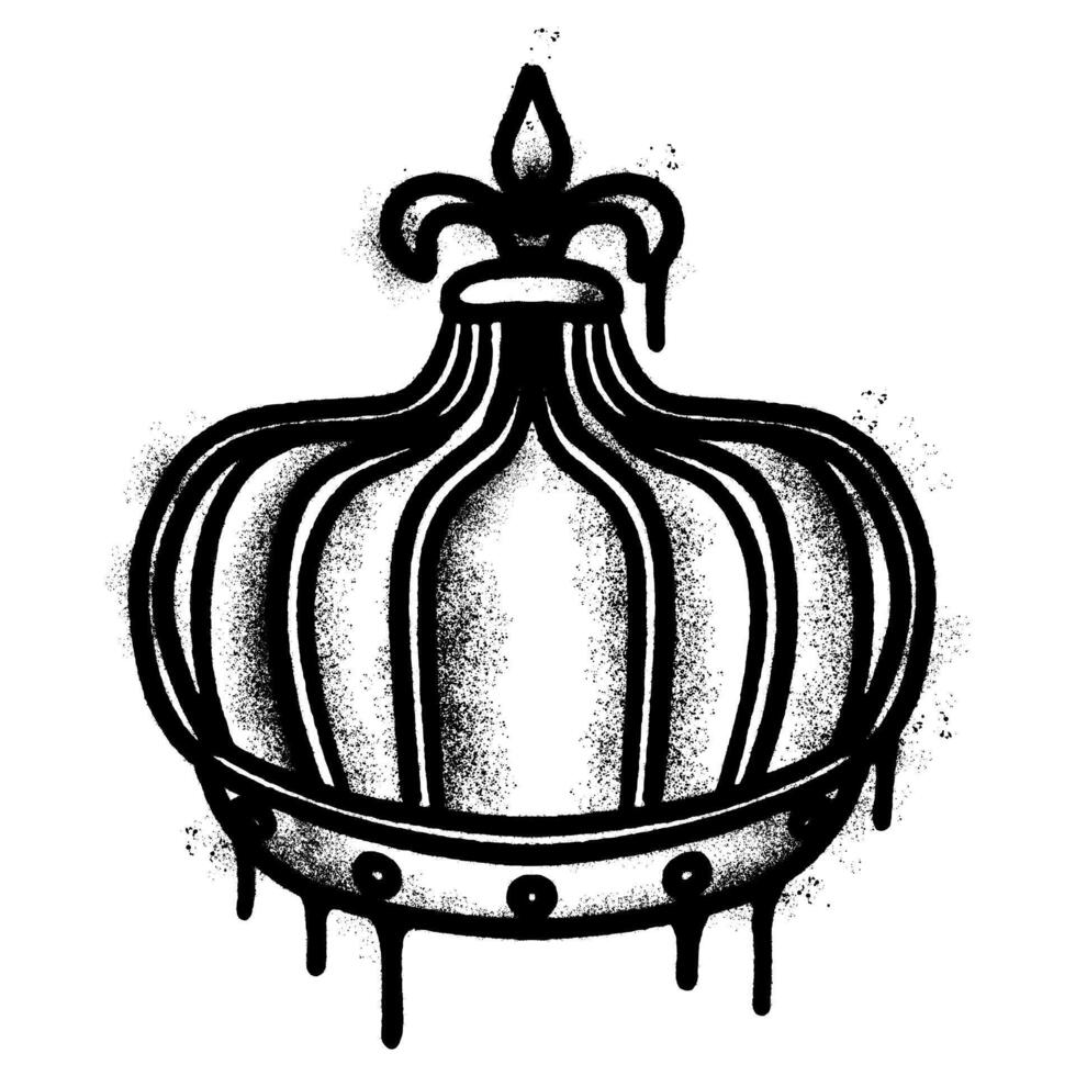 graffiti spray crown icon isolated on white background. vector