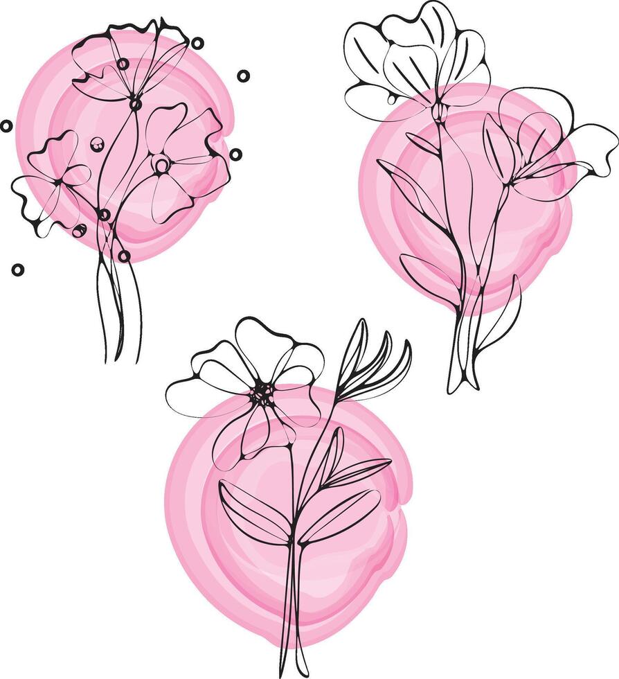 Decorative wildflower floral flower vector