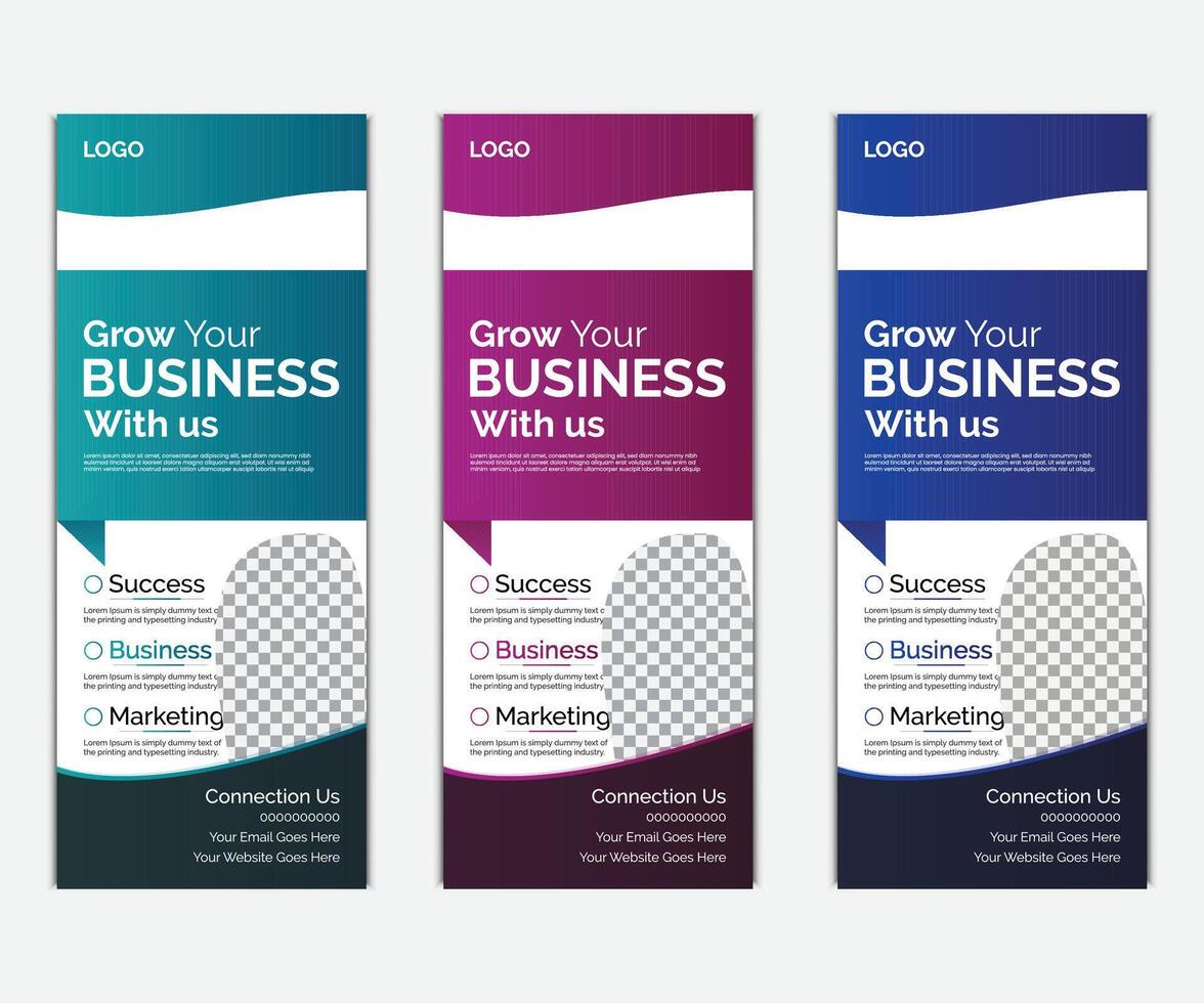 Customizable Corporate Rollup Banner for Marketing Campaigns for Office and Events vector