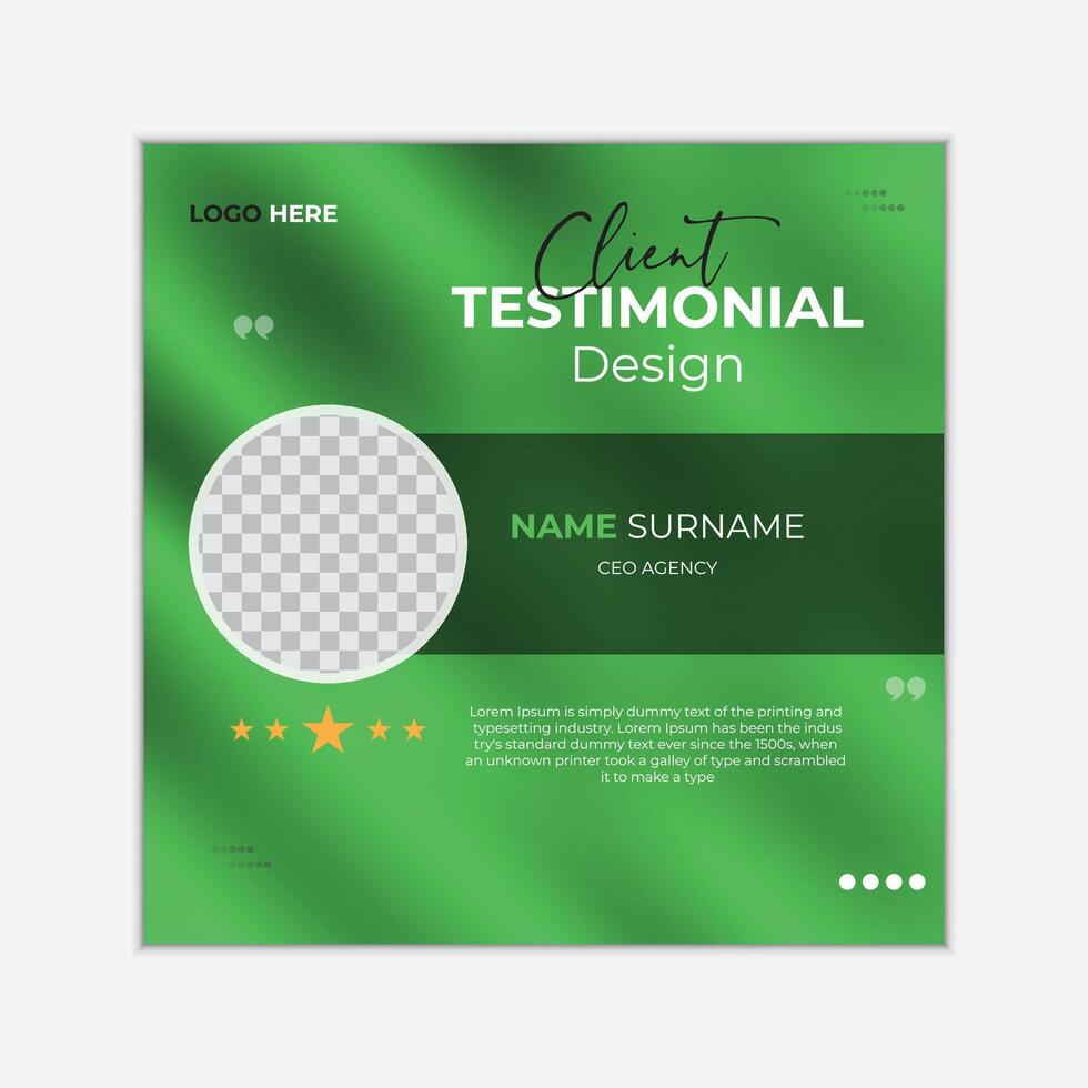 Green Unique Client Testimonial Designs to Showcase Client Testimonials with Stunning Designs vector